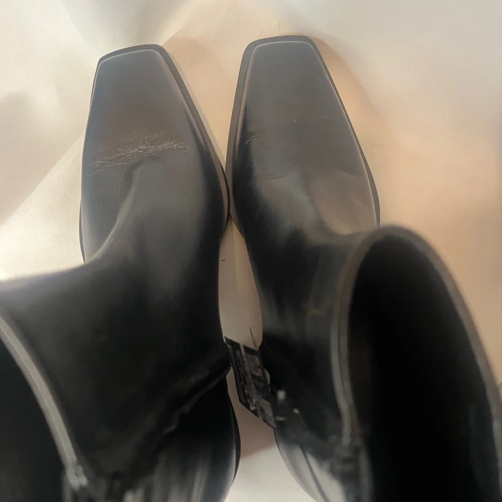 NWT Massimo Dutti Heeled Square-toe Ankle Boots In Black 1130 7.5 medium - Picture 3 of 11